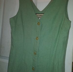 212 Exchange Dress Linen Sleeveless Button-Down